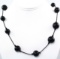 Estate Tous onyx bead rope necklace