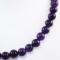 Estate amethyst bead necklace with a sterling silver clasp
