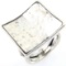 Estate Silpada sterling silver square ring with hammered finish