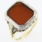 Antique 14K yellow & white gold filigree carnelian signet ring