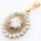 Vintage Jabel 18K yellow gold diamond pendant