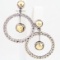 Pair of authentic estate John Hardy 22K yellow gold & sterling silver dangle earrings