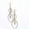 Pair of authentic estate David Yurman 18K yellow gold & sterling cable dangle mobile earrings