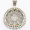 Large authentic estate John Hardy 18K yellow gold & sterling silver pendant from the Dot Collection