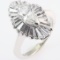 Vintage 14K white gold diamond halo ring