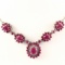 Estate sterling silver diamond & natural ruby necklace