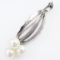 Vintage Mikimoto sterling silver pearl pin