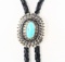 Vintage Native American sterling silver turquoise bolo tie