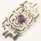 Vintage Mexican sterling silver amethyst pin