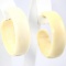 Pair of vintage genuine ivory hoop earrings with 14K yellow gold post & backs