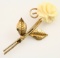 Vintage Winard gold-filled genuine ivory carved flower pin