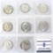 Collection of 8 different uncirculated U.S. Franklin half dollars