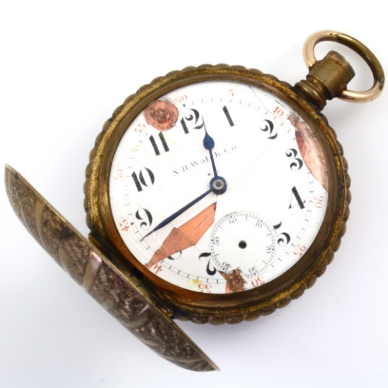 Circa 1883 21-jewel New Haven Watch Company covered pocket watch