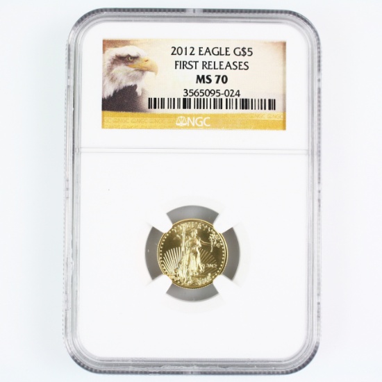 Certified 2012 U.S. $5 American Eagle 1/10th oz gold coin