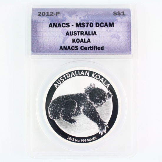 Certified 2012-P Australia $1 silver Koala