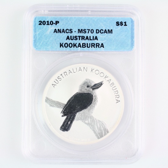 Certified 2010-P Australia $1 silver Kookaburra