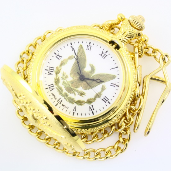 Like-new covered quartz pocket watch