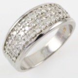 Estate 14K white gold diamond band ring