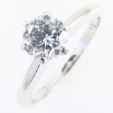 Estate .950 platinum diamond solitaire ring