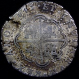 Struck replica 1643-P,T Bolivia 90% silver 8 real suitable for jewelry