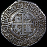 Struck replica 1584-P,VR Bolivia 90% silver 8 real suitable for jewelry