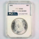 Certified 1882 U.S. Morgan silver dollar