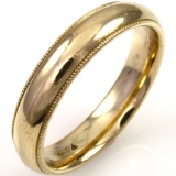 Vintage 14K yellow gold milgrain band ring