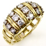 Estate 18K yellow gold diamond band