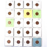 Lot of 20 uncirculated 1940s U.S. Lincoln cents from 1940 through 1949-S