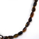 Estate tiger's eye bead necklace with a 10K yellow gold clasp