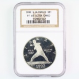 Certified 1992-S U.S. proof Olympics commemorative silver dollar