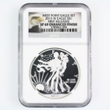 Certified 2013-W U.S. enhanced finish proof American Eagle silver dollar