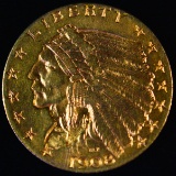1908 U.S. $2 1/2 Indian head gold coin