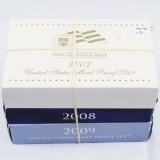 Continuous run of 3 2007-2009 U.S. proof sets