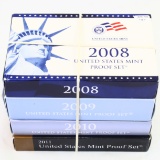 Continuous run of 4 2008-2011 U.S. proof sets