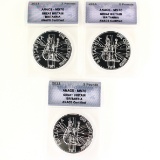 Investor's lot of 3 certified 2011 Great Britain 2 pound silver Britannias