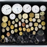 Lot of vintage estate watch movements & crystals