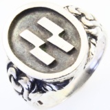 Vintage .835 silver German SS signet ring
