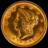 1849 type 1 U.S. $1 gold coin