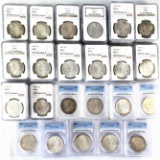Investor's lot of 60 certified mixed date toned U.S. Morgan silver dollars