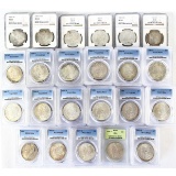 Investor's lot of 60 certified mixed date toned U.S. Morgan silver dollars