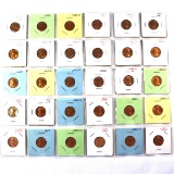 Lot of 30 proof & uncirculated 1950s U.S. Lincoln cents from 1950 through 1959