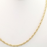 Vintage 9K yellow gold rope chain