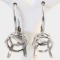 Pair of new 14K white gold earring mountings