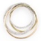 Estate 14K yellow, white & rose gold diamond entangled circle pendant