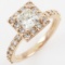 Estate 14K rose gold diamond ring