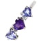 Estate 10K white gold diamond, tanzanite & amethyst diamond ring