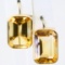 Pair of estate 10K yellow gold citrine drop earrings