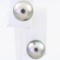 Pair of estate Mikimoto 18K black South Sea pearl stud earrings