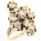Art Deco 14K yellow gold diamond & enamel ring